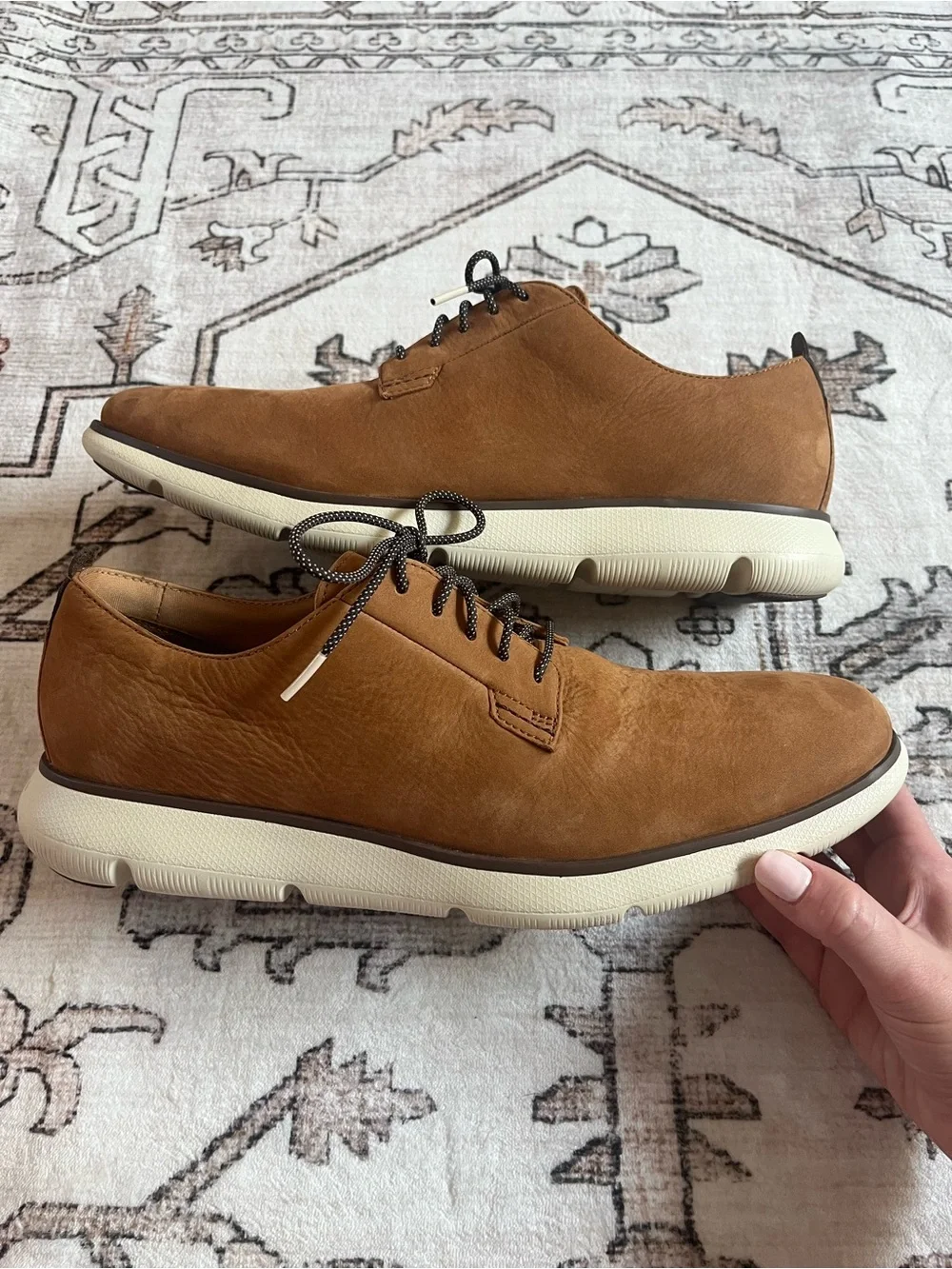Cole Haan Men’s classic brown Leather Nubuck leather Derby Sneakers